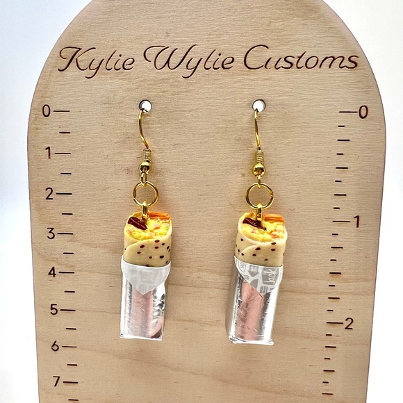 Food Earrings - Breakfast Burrito Earrings - Fast Food Accessories - Fun Earring - Picture 8 of 8